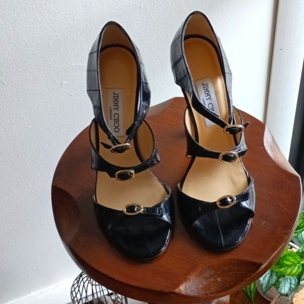Black Jimmy Choo Eel Skin Heels, EU 40 - Picture 3 of 12